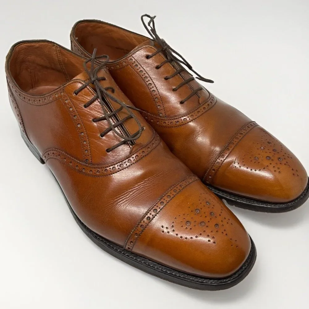Barker tan leather derby brogue lace up shoes mens size 9.5 made in England